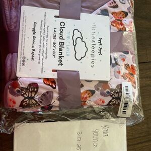 Little Sleepies Cloud Blanket with Butterfly Print